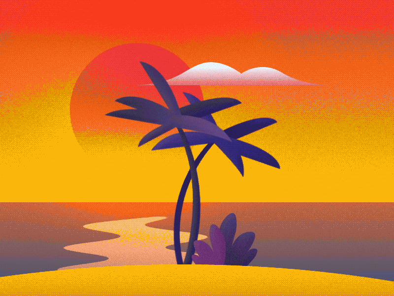 Sunset after effects animation gif illustration sunset