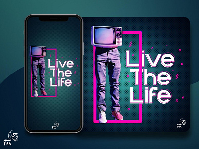 Live the life collage design mobile socialmedia typography