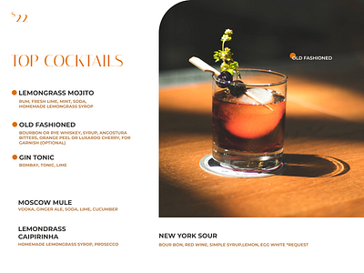 Cocktail Menu branding graphic design