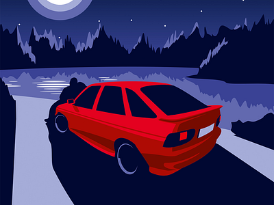 Ford Escort MK6 - vector illustration