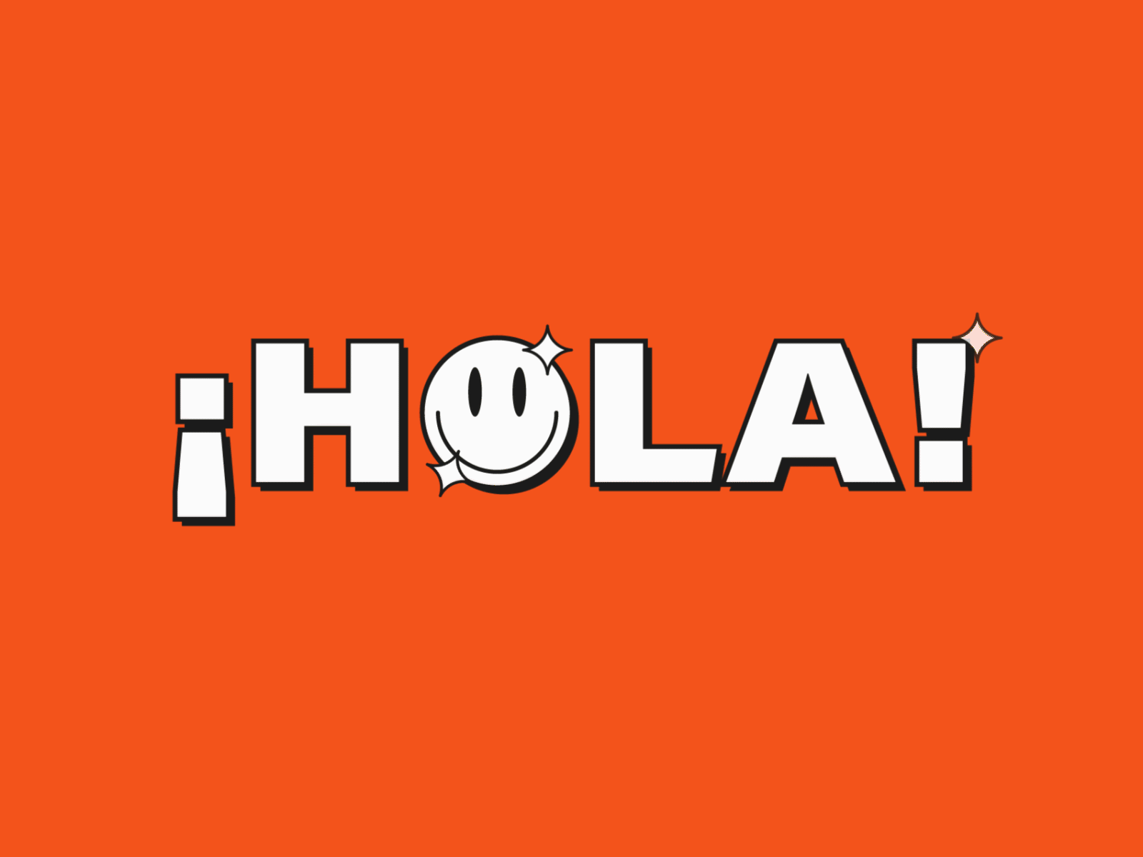 ¡Hello Dribbble! In spain we call it HOLA animation colors graphic design happy hello hola kinetic kinetic type motion graphics smile typography