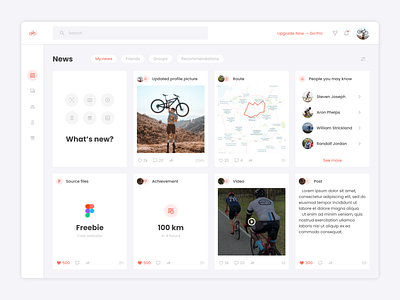 Freebie social network for cyclists