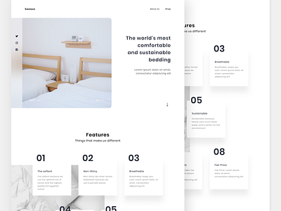 Landing Page - Sweave adobe adobe xd bedding bedroom design landing page shop web web design