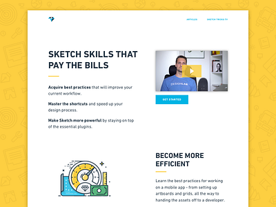 Sketch Tricks Landing Page landing page sketch web design