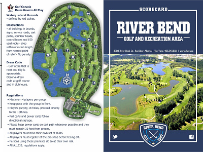 River Bend Golf and Rec: Scorecard and Map cartography golf layout design maps scorecard sports