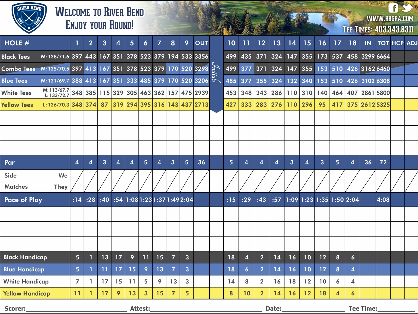 River Bend Golf and Rec Scorecard by Luke Hooper on Dribbble