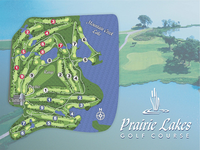 Prairie Lakes Golf Course Map dallas design golf illustration maps outdoors sports texas texture