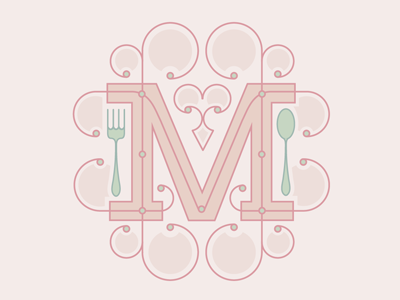 Mastering The Art Of French Eating Dropcap feminine food lettering m pink
