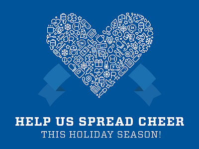 Spread Cheer Holiday Card blue cheer christmas healthcare holiday medical ribbon
