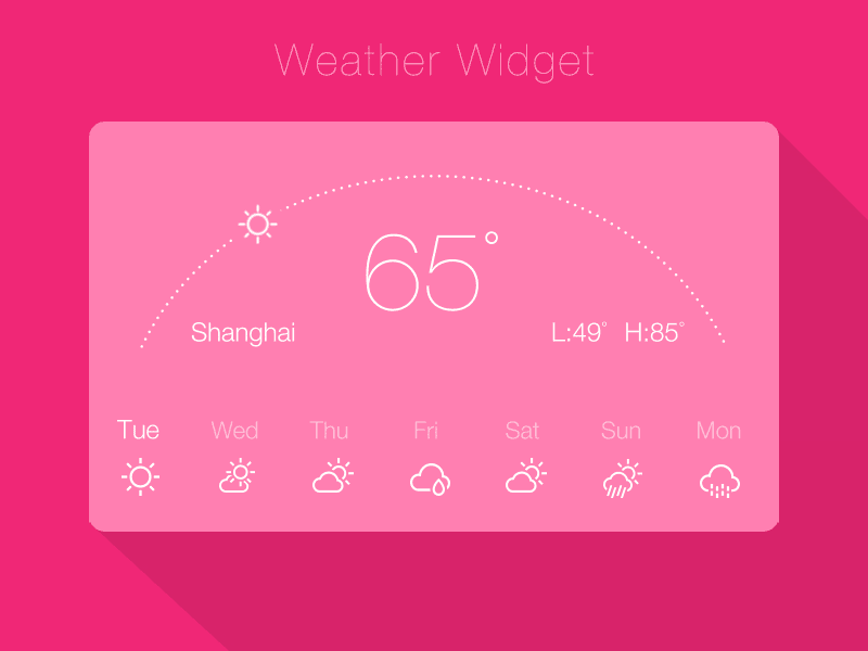 Weather Widget animation app flat gif interface mac mobile ui ux weather widget yahoo