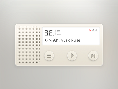 DailyUI/001 Radio app fm ios music player radio sketch ui