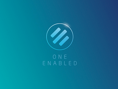 One Enabled Logo blue branding circle gree logo shiny teal