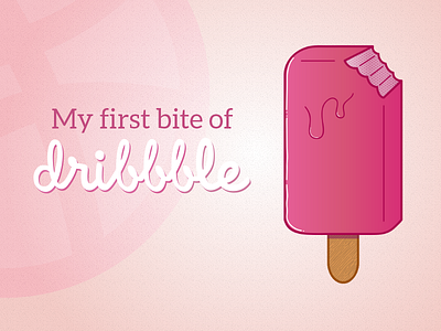 First bite! ballin debut dribbble first icecream pink popsicle
