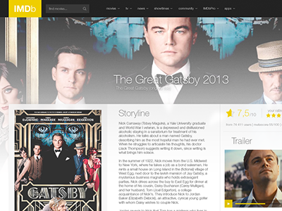 imdb redesign concept cover gatsby header imdb logo navigation rating redesign search video webdesign