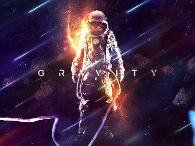 G R A V I T Y asteroid astronaut dark full galaxy gravity hd lights meteor space typo wallpaper