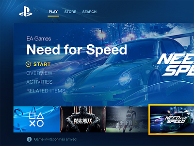 playstation 4 redesign conception conception game games home menu play playstation ps4 redesign start store ui