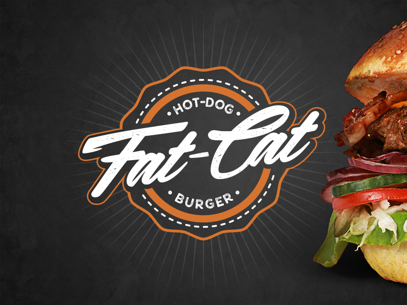  fat cat burger  logo by zsolt hutvagner on Dribbble