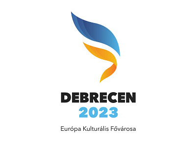 Debrecen 2023 European Capital of Culture Logo 2023 blue brand concept debrecen grey identity logo phoenix yellow