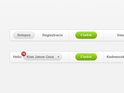 navigation button green grey hover input login logout nav navigation normal notification search