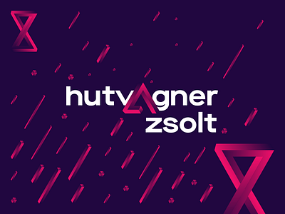 hutv▵gner zsolt logo 2018 blue brand dark eight gradient logo modern pink red shape triangle