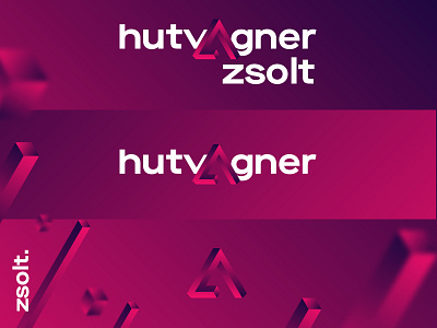 hutv▵gner responsive logo 2018 blue brand dark gradient logo minimal modern pink responsive shape triangle