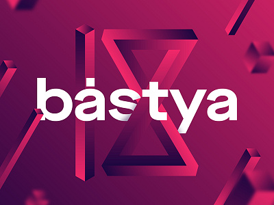 bástya '18 spotify playlist 2018 brand dark hiphop line logo minimal modern pink rap shape triangle