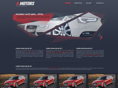 a-motors index layout blue car index layout logo navigation red vehicle webdesign