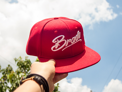 brada logo on snapback black brand cap clothing design hat logo red snapback streetwear typo