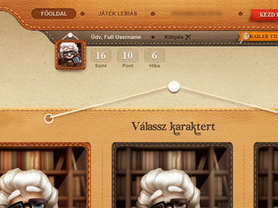profile navigation avatar design game layout menu navigation points profile