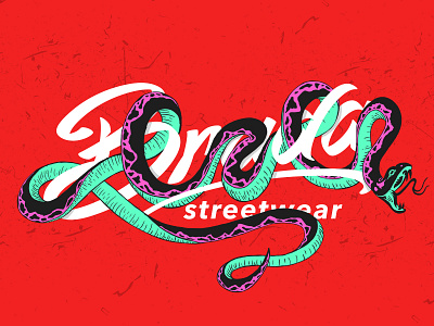BRADA ✖️ MAMBA branding clothing brand draw illustration lettering mamba neon procreate procreate lettering red snake street streetwear typo