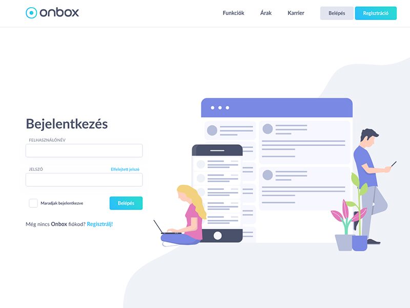 onbox login page by zsolt hutvagner on Dribbble