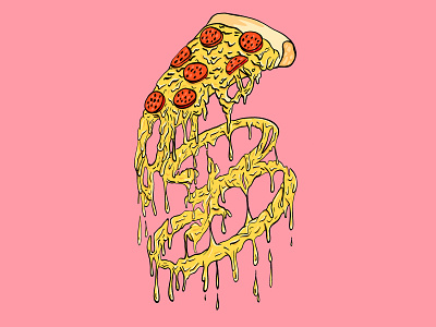 bradapizza brada cheese clothing design draw illustrator pink pizza streetwear vector yellow
