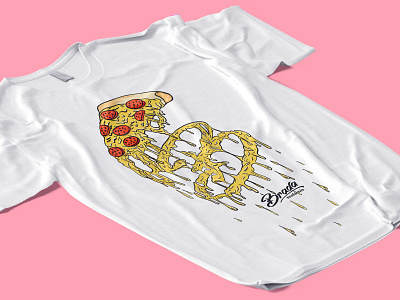 brada pizza brada clothing brand draw food illustraion pizza streetwear urban