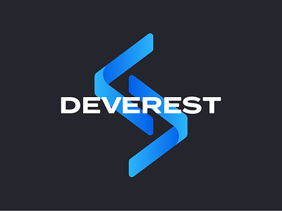 deverest logo and branding arrows blue brand identity branding gradient logo logo design type typography