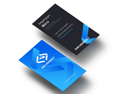 deverest business card blue brand branding business card card gradient identity logo print