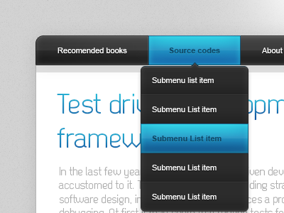 blog submenu blog blue dark design grey list nav navigation post submenu title web white
