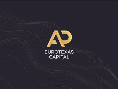 AP Eurotexas Capital bevel branding dark emboss gold gradient line lines logo logo design logotype monogram typo typogaphy typography art wave waves