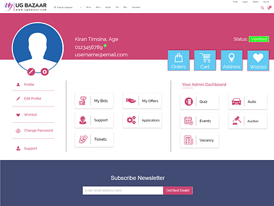 Profile Web Design For UGBazaar