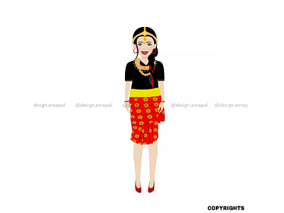 Nepali Girl Model Illustration For International Client