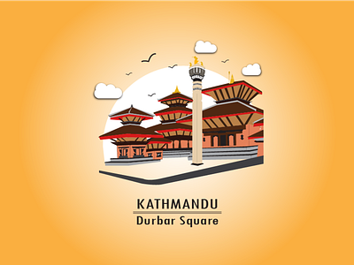 Kathmandu Durbar Square art design illustration illustrator vector