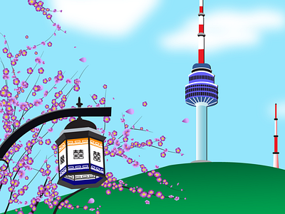 Korea Namsan Tower Illustration art design illustration illustrator korea photography vector