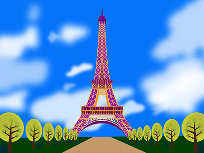 Paris Eiffel Tower Illustration art design eiffeltower france illustration illustrator landmarks paris photography vector