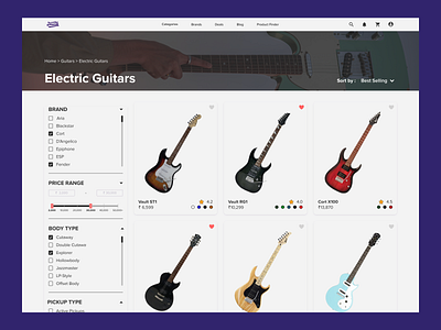 Guitar - Product Page music ui uiux web design