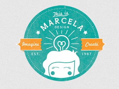 This is Marcela Design badge grunge illustration logo texture worn