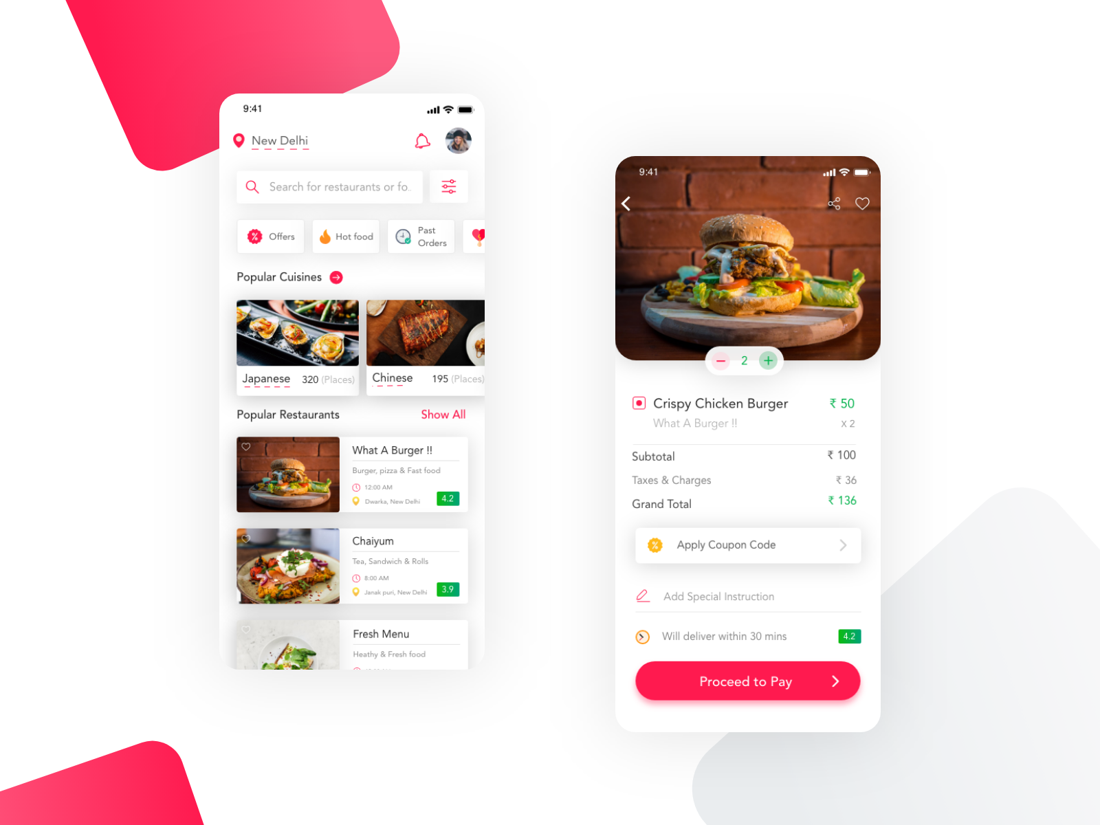 Food Delivery App design by Nishant Goel on Dribbble