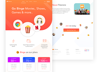 Fiberone - Broadband Service design landing page logo ui ui desgin web web app web design webpage website website banner website builder website concept website design website ui design