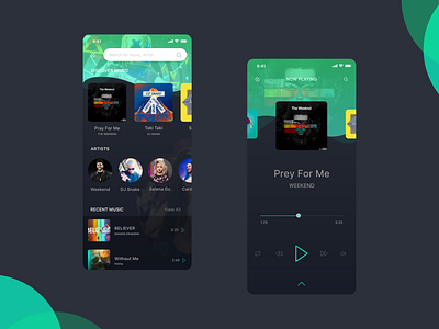 Music Player App Design app darkmode design ios ios app music music app music ios app music player songs app ui ui desgin