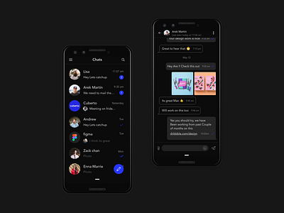 Messaging App dark mode design android app app appdesign chat app dark mode dark ui darkmode app design ios app message app messenger ui ui desgin whatsapp