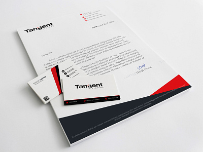 Tangent Systems - Business Card & Letterhead branding design illustration logo minimal typography