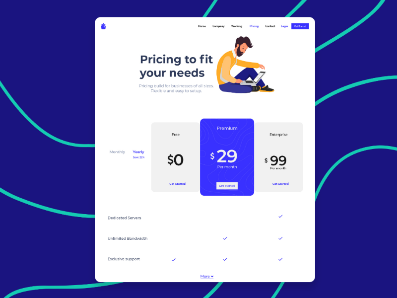 Pricing Landing Page By Mohammed Ijas On Dribbble